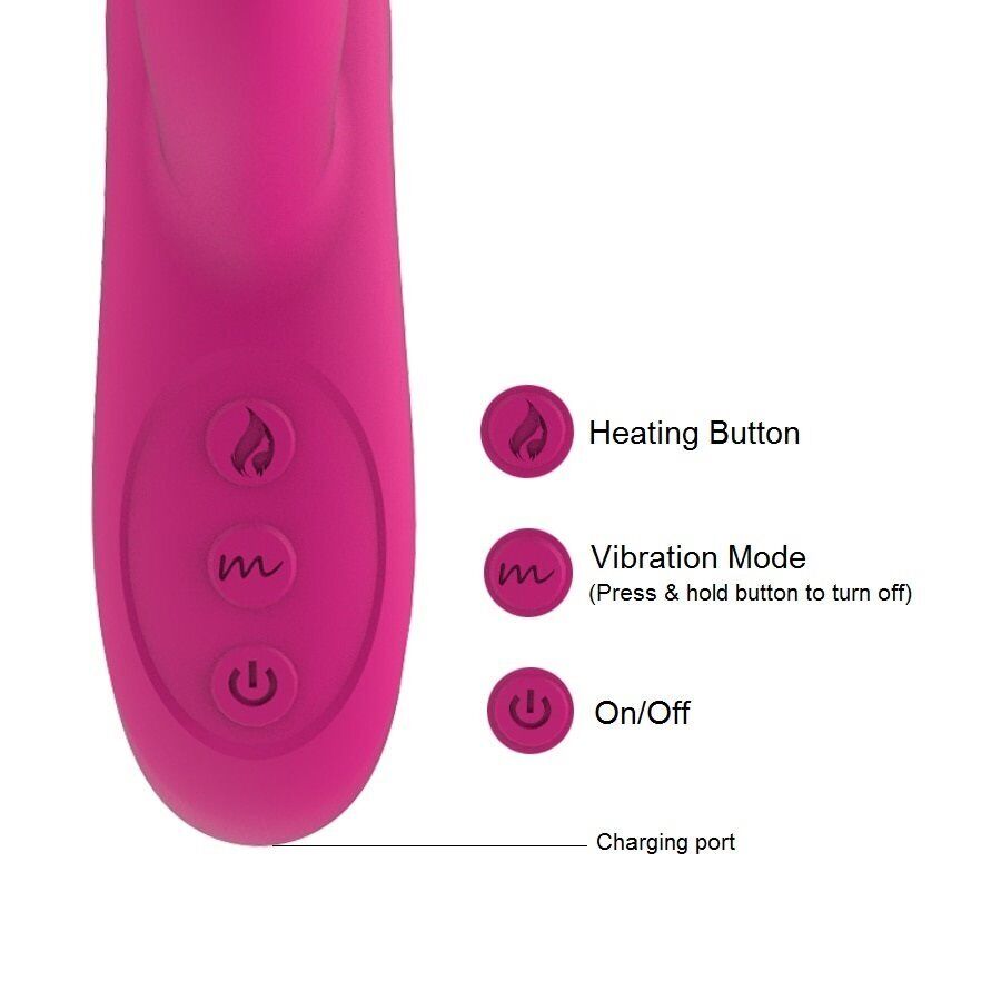 Slim Rechargeable Thrusting Rabbit Vibrator Dildo Sex-toys for Women Couples