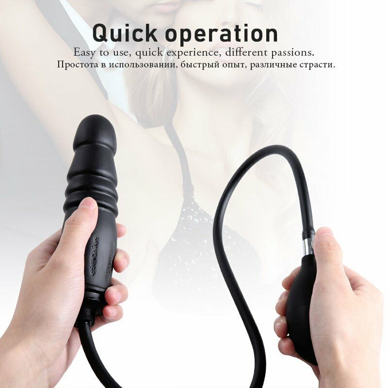 Inflatable Realistic G-spot Anal Dildo Butt Plug Sex Toys for Men Women Couples