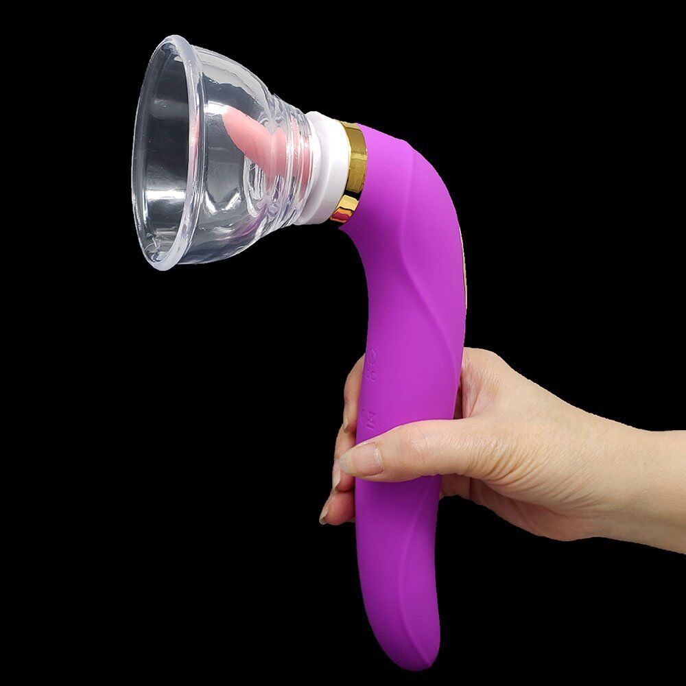 Automatic Tongue Oral Sex Clit Nipple Vaginal Pussy Pump Sucker G-spot Vibrator