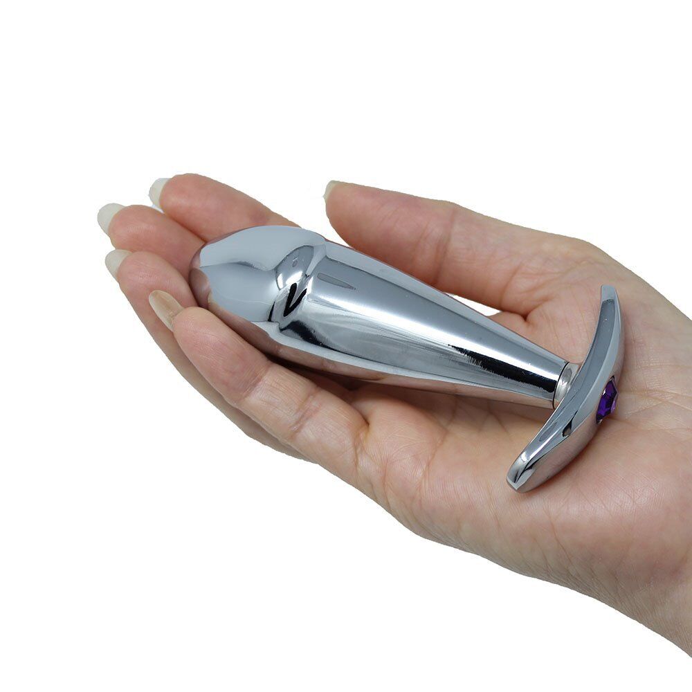 Stainless Steel Wearable Realistic Cock Head Anal Butt Plug Anal Trainer Sex Toy