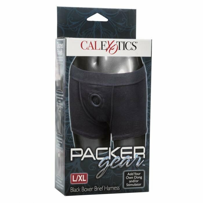 Packer Gear Black Boxer Brief Strap-on Harness L/XL FTM Packing Sex Toys