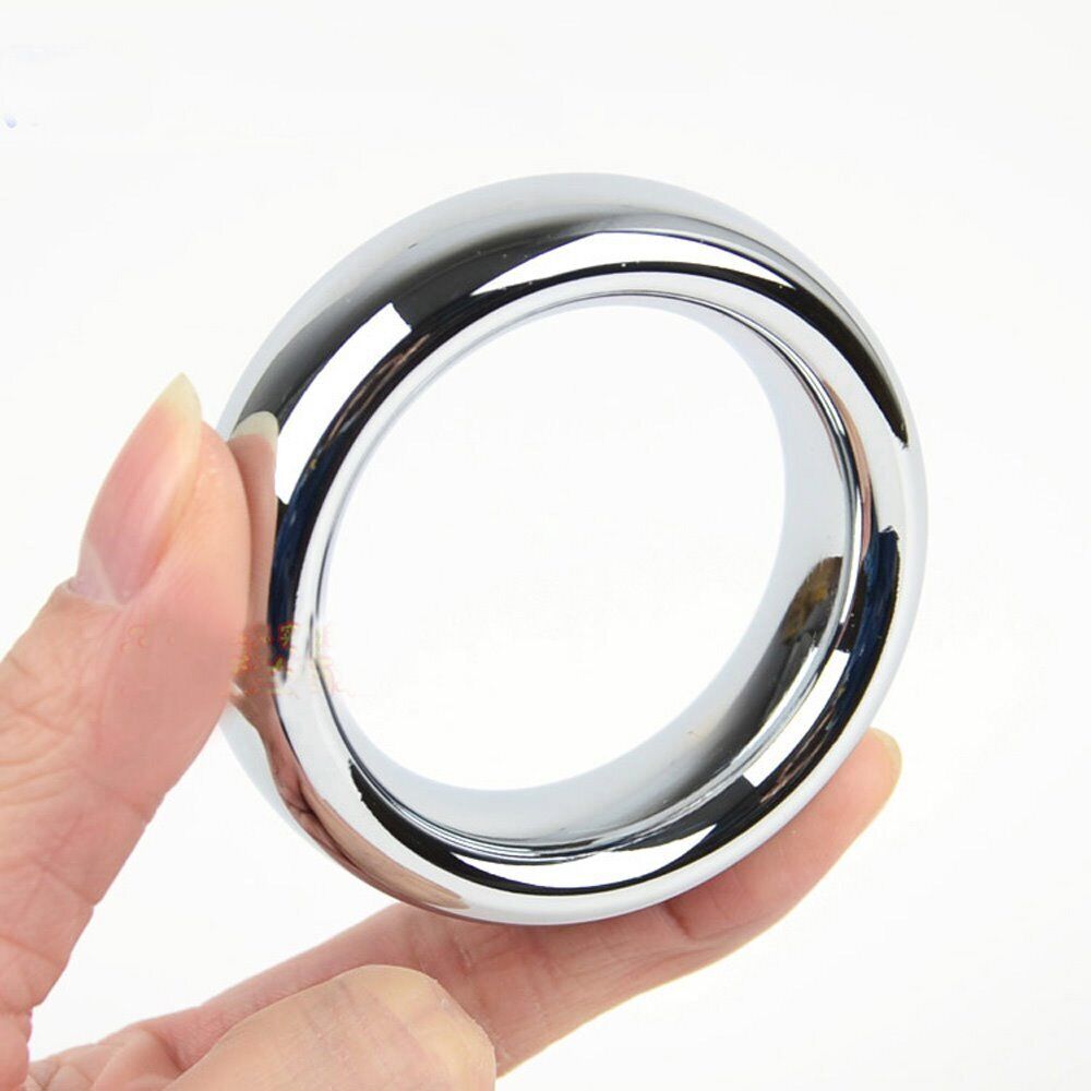 1.75" Heavy Duty Stainless Steel Metal Silver Cock Ring Penis Enhancer Band