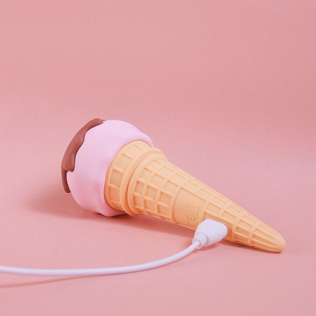 Vibrating Rechargeable Silicone Ice Cream Cone Vibrator Discreet Women Sex Toys