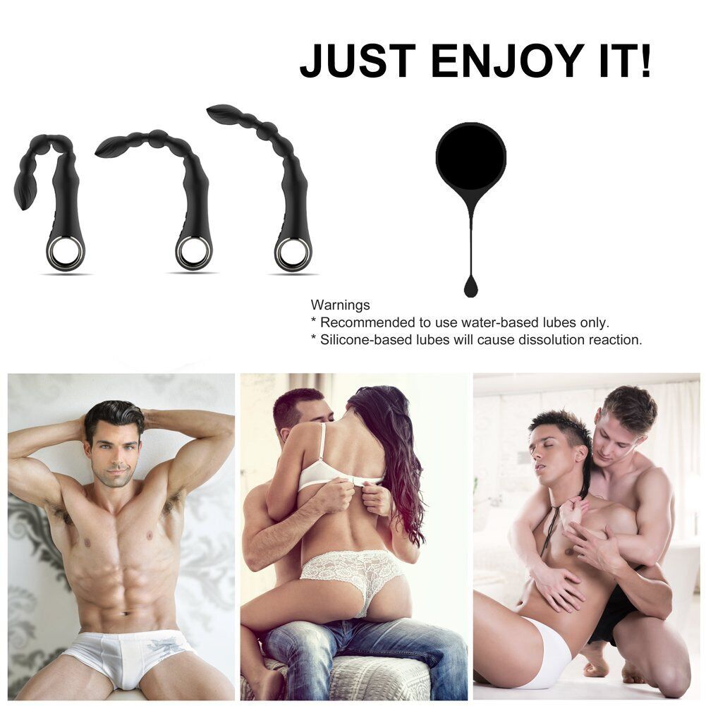 Posable Warming Vibrating Anal Beads Butt Plug Vibrator Prostate Massager