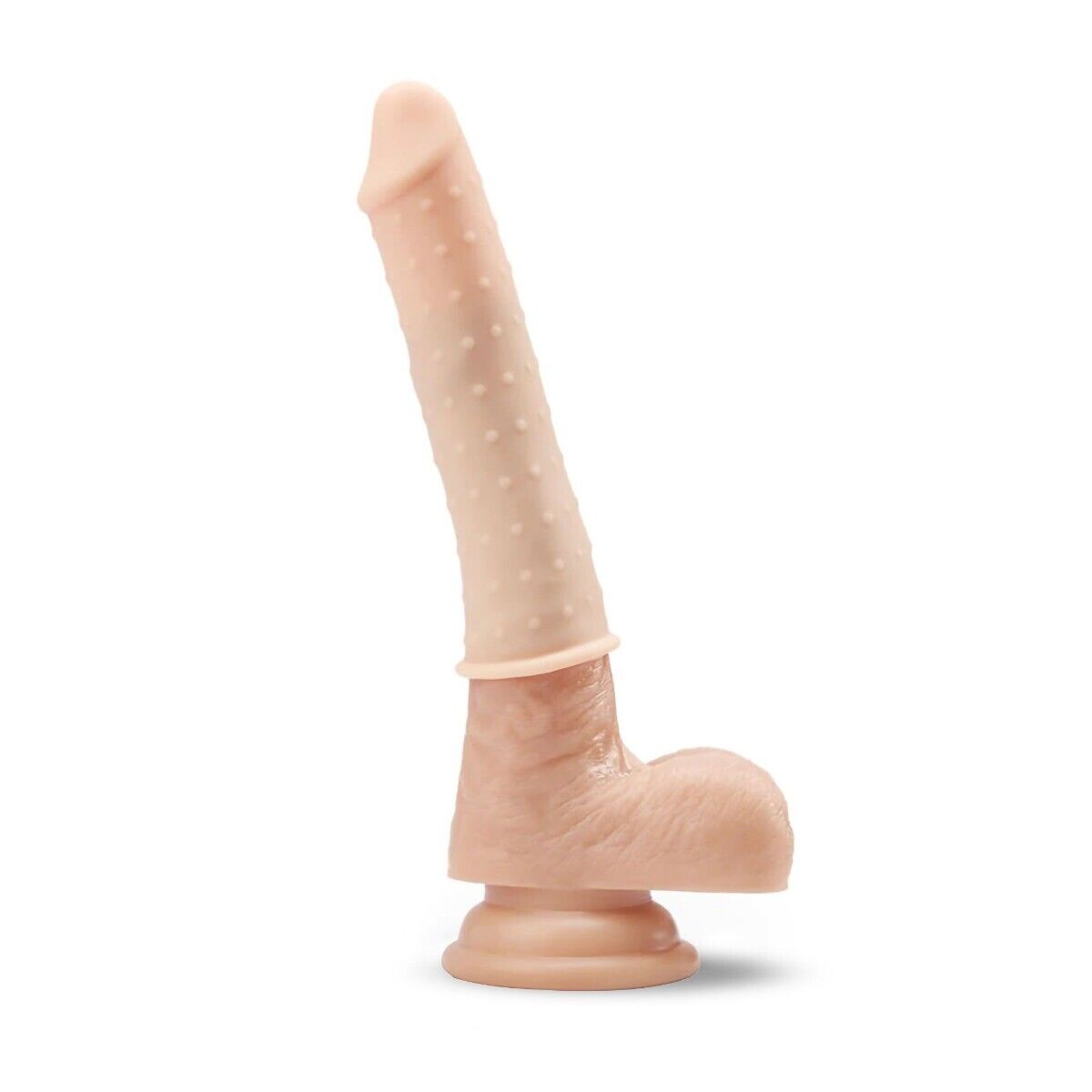 Add 2.25" Cock Length Nubby Penis Extension Extension Sleeve Couple Sex Toys