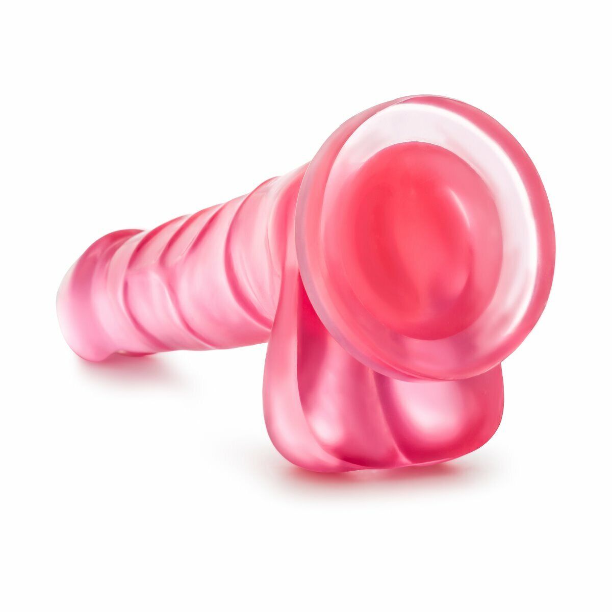 Beginner Realistic Jelly G-spot Anal Dildo Dong Cock with Balls and Suction Cup