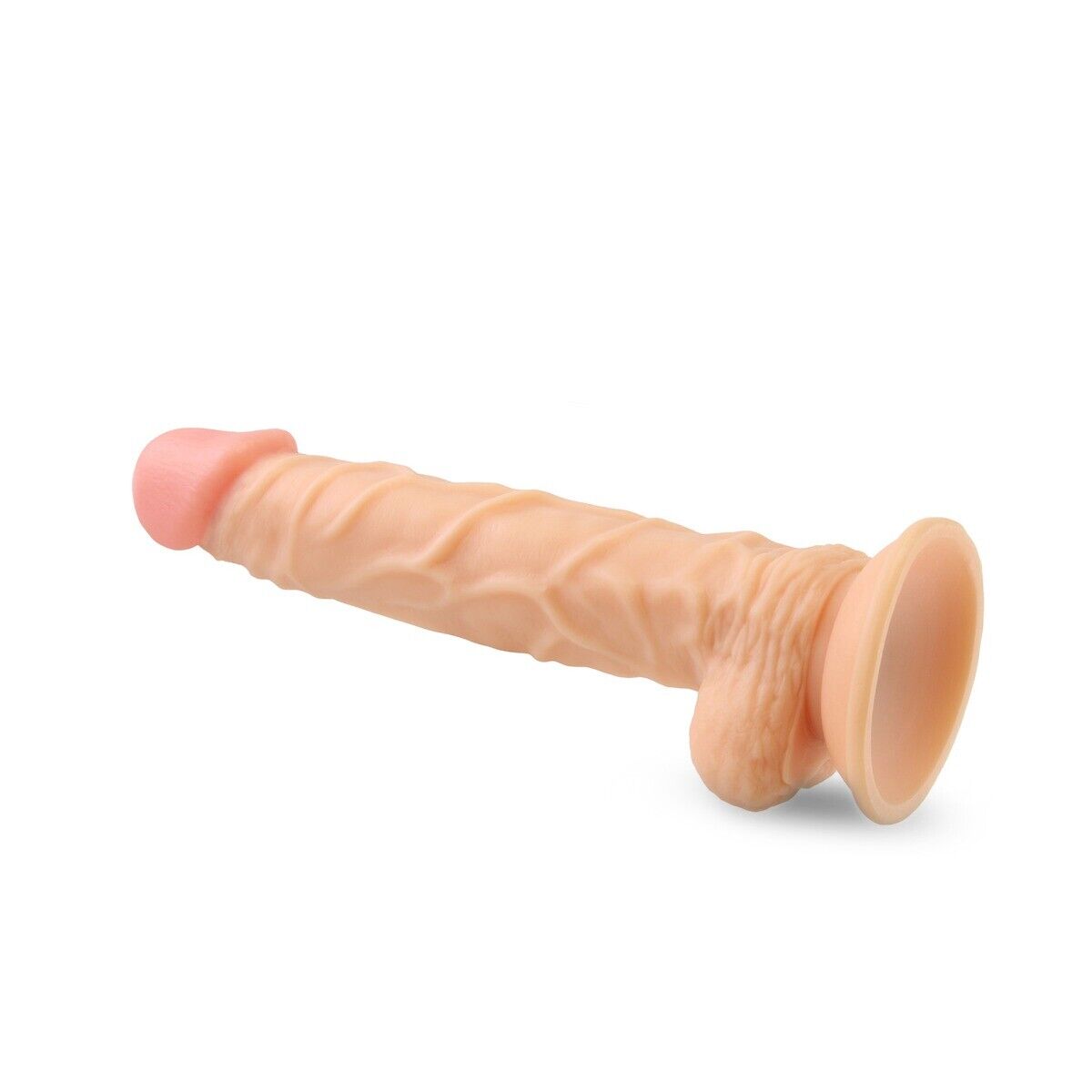 10" Extra Long XL Silicone Realistic Dildo Dong Cock With Balls Suction Cup