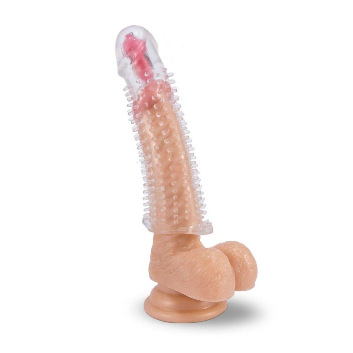 Add 2" Vibrating Penis Extension Extender Cock Sleeve Girth Enhancer Enlarger