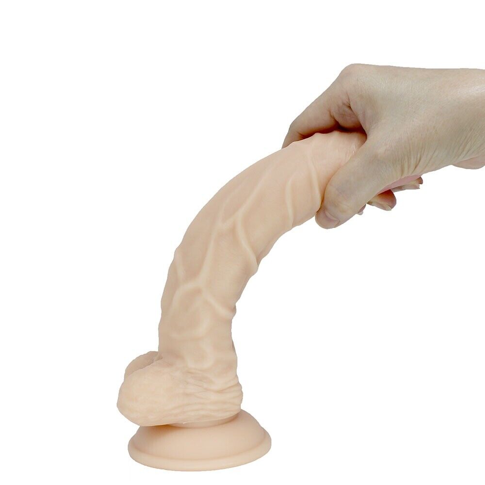 10" Extra Long XL Silicone Realistic Dildo Dong Cock With Balls Suction Cup