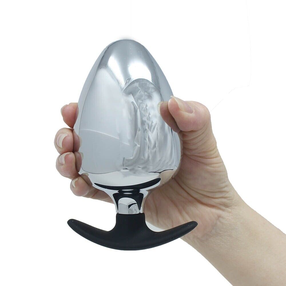 Wearable Super Big Huge Extra Large Metal Silicone Anal Butt Plug Dildo Trainer