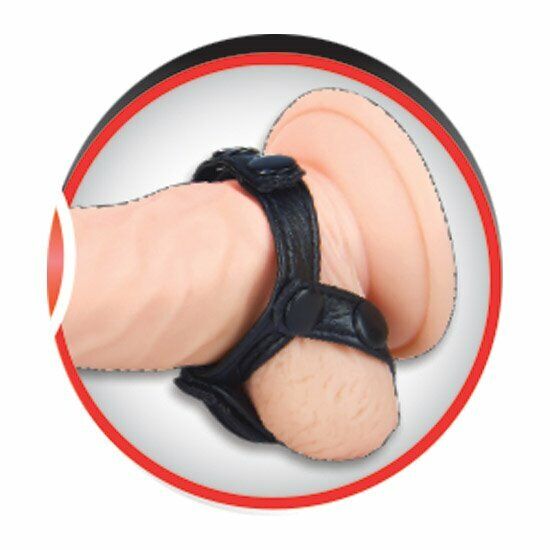 The MachO V-Style Leather Penis Cock Ring & Ball Divider Male Enhancer