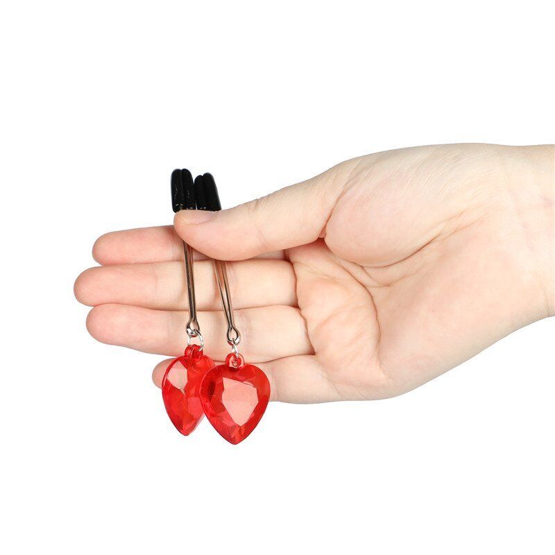 Adjustable Heart Breast Nipple Clamps Labia Clit Clip Bondage Sex-toy for Couple