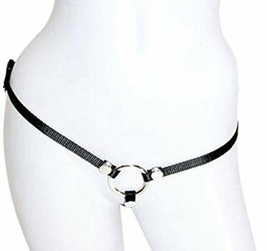 Sportsheets Bare As You Dare Black Strap-on Thong Harness w/ 1.5" O Ring