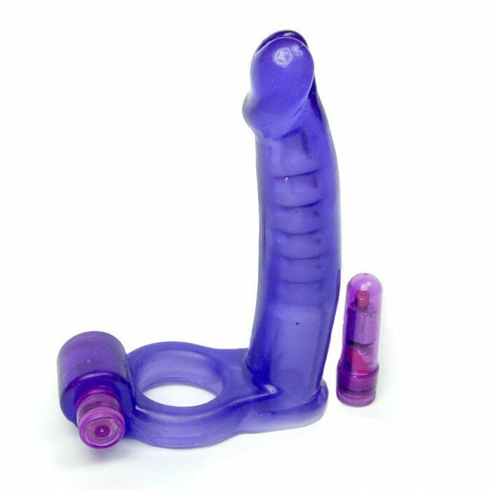 Double Penetrator Penetration Ultimate Vibrating Cock Ring w/ DP Anal Sex Dildo