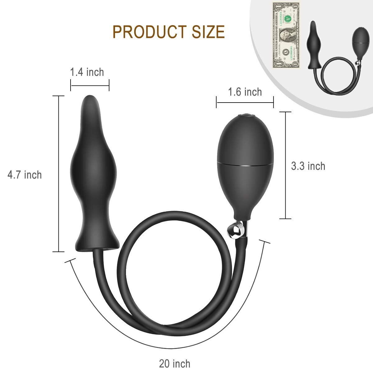 Inflatable Realistic Anal Dildo Butt Plug Balloon Pump Anal Sex Toys