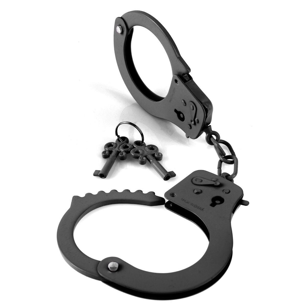 Black Steel Metal Handcuffs Restraints Wrist Cuffs Not for Professional Use