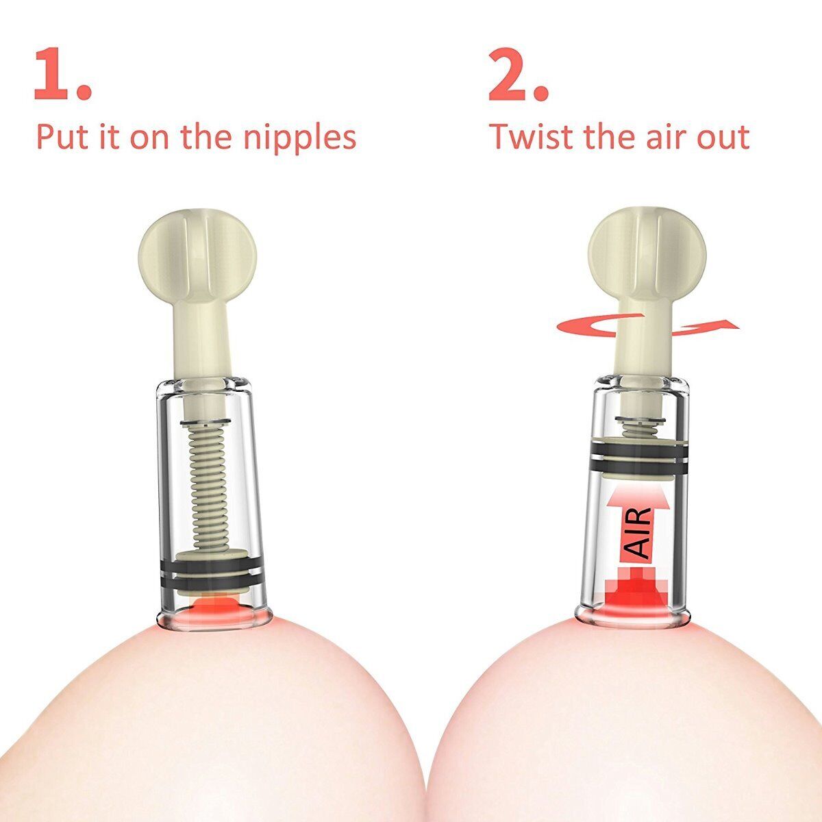 Twisted Clit Pussy Breast Nipple Suckers Clamps Suction Pump SM Bondage Sex Toys