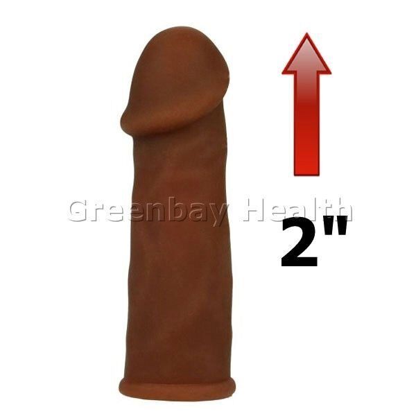 Add 2" Black Penis Extension Extender Cock Sleeve Sheath Girth Enhancer Enlarger