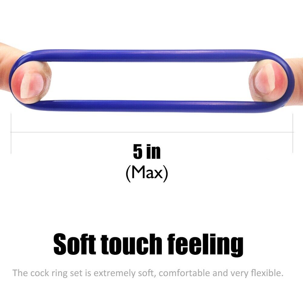 6 Soft Stretchy Thick Donut Penis Cock Ring Erection Keeper Enhancer Prolong Sex