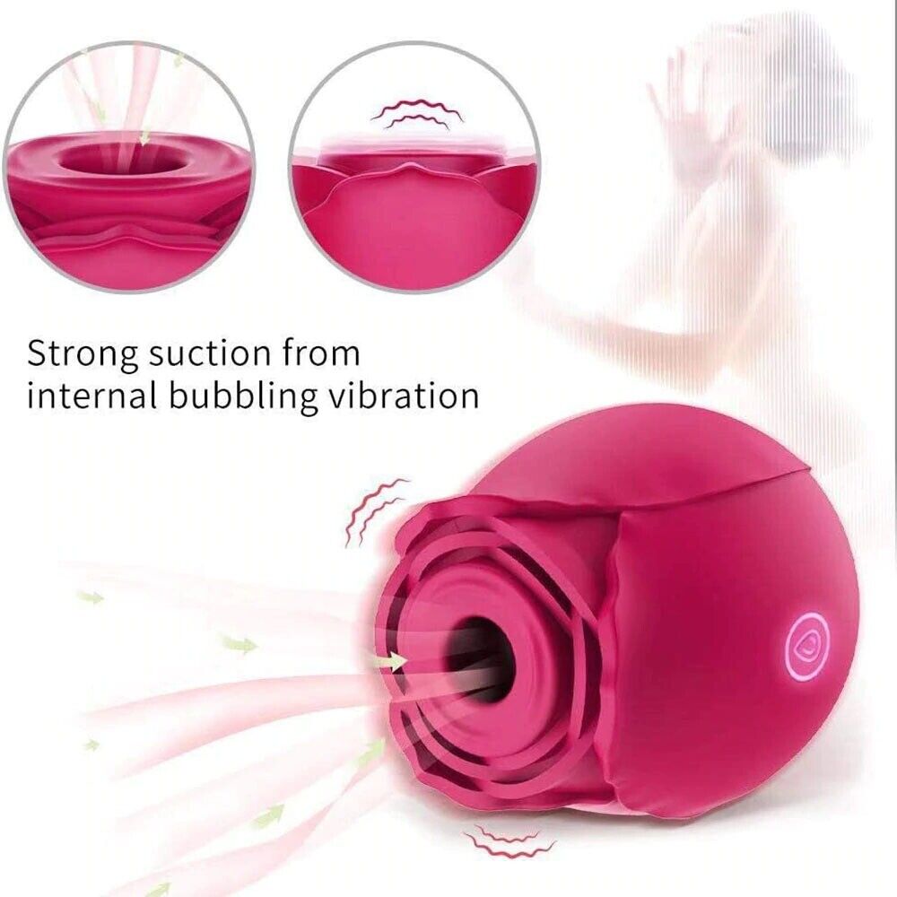 Sucking Rose Nipple Clitoral Vibrator Stimulator Oral Suction Sex Toys for Women