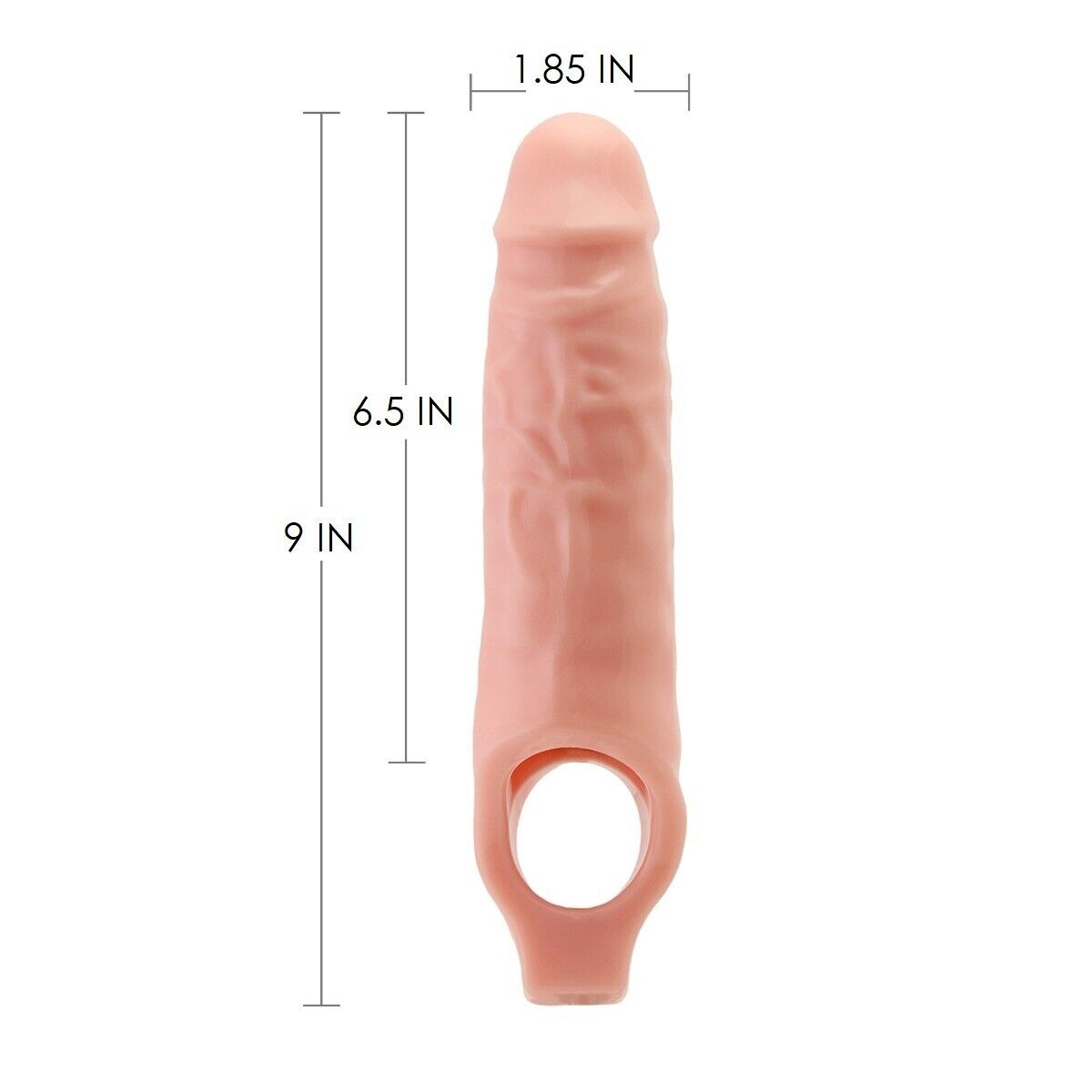 Thick Realistic Male Penis Extension Extender Sleeve Add 1" Cock Enlarger