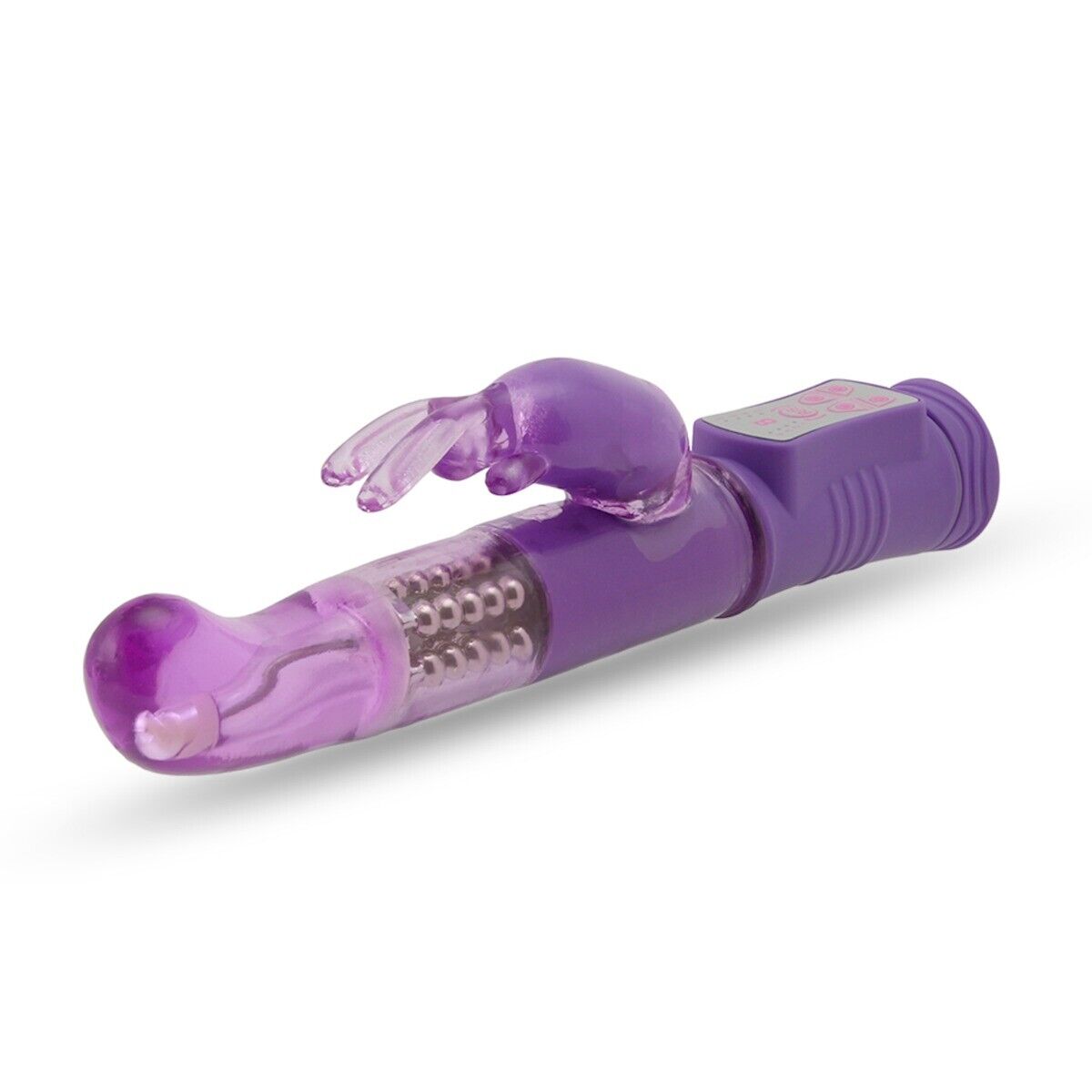 Purple Jelly Slim G Spot Clit Dual Rabbit Vibrator Female Massager Dildo Sex Toy