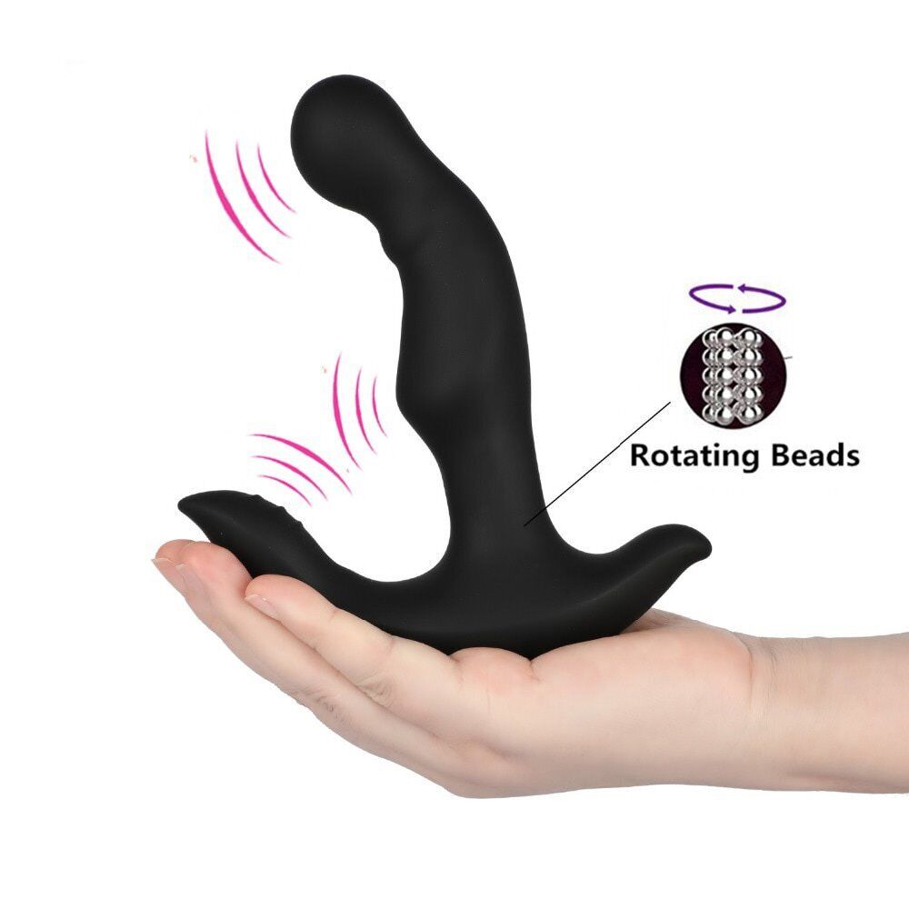 Rechargeable Vibrating Silicone Prostate Massager Stimulator Anal Vibe Spin Bead