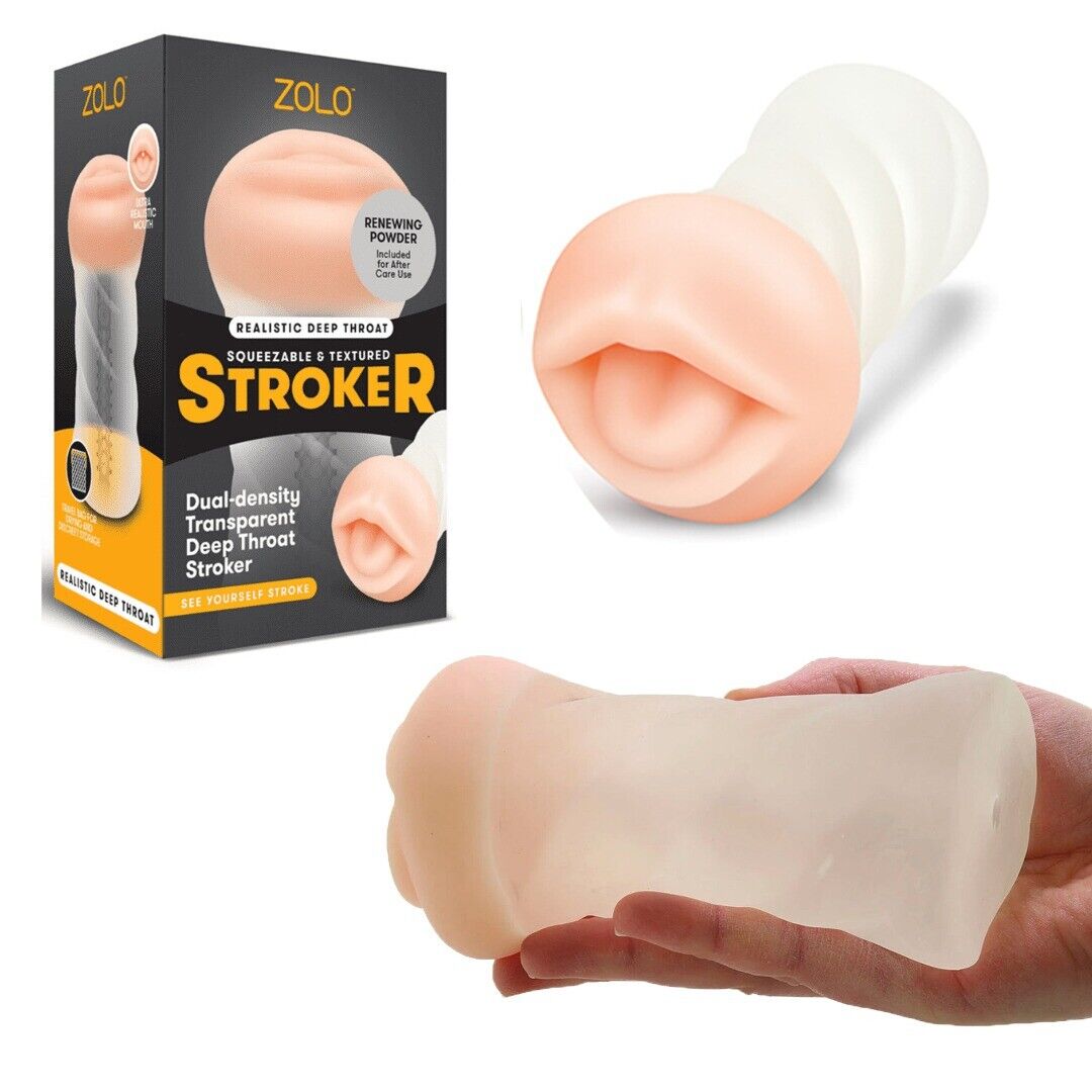 Zolo Clear Deep Throat Stroker Male Masturbator Sex Toys for Men