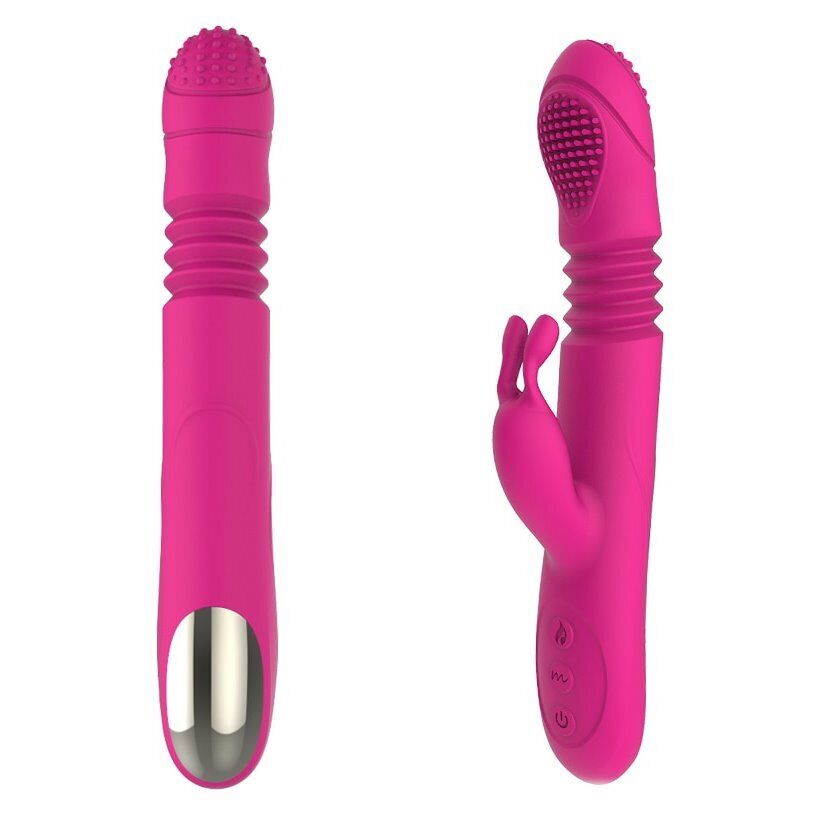 Slim Rechargeable Thrusting Rabbit Vibrator Dildo Sex-toys for Women Couples