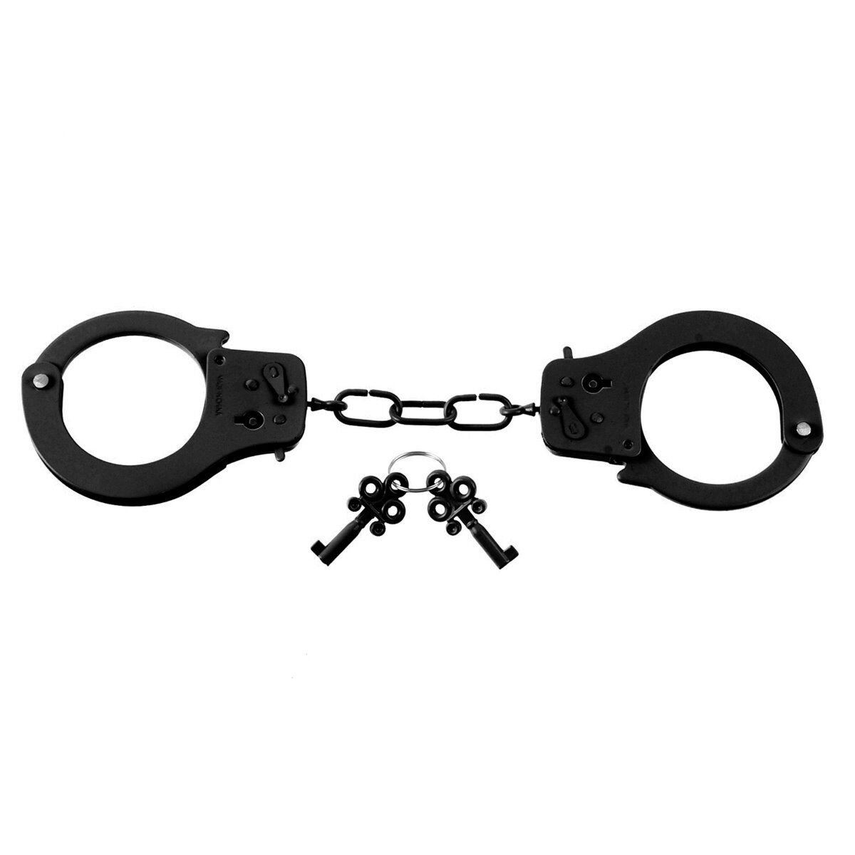 Black Steel Metal Handcuffs Restraints Wrist Cuffs Not for Professional Use