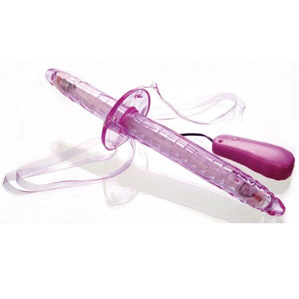 Vibrating Bendable Double Penetration Strap-on Dong Dildo Lesbian Sex-toys