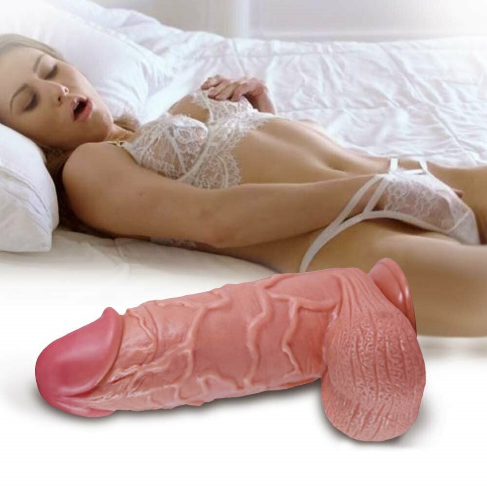 XXL Huge Thick Realistic Dildo Cock with Balls Hands Free Suction Cup