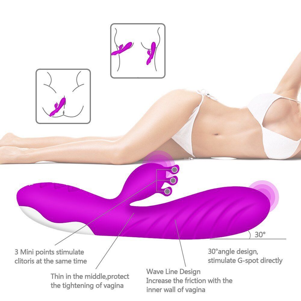 Silicone Rechargeable Clit G-spot Rabbit Vibrator Sex-toys for Women Couples