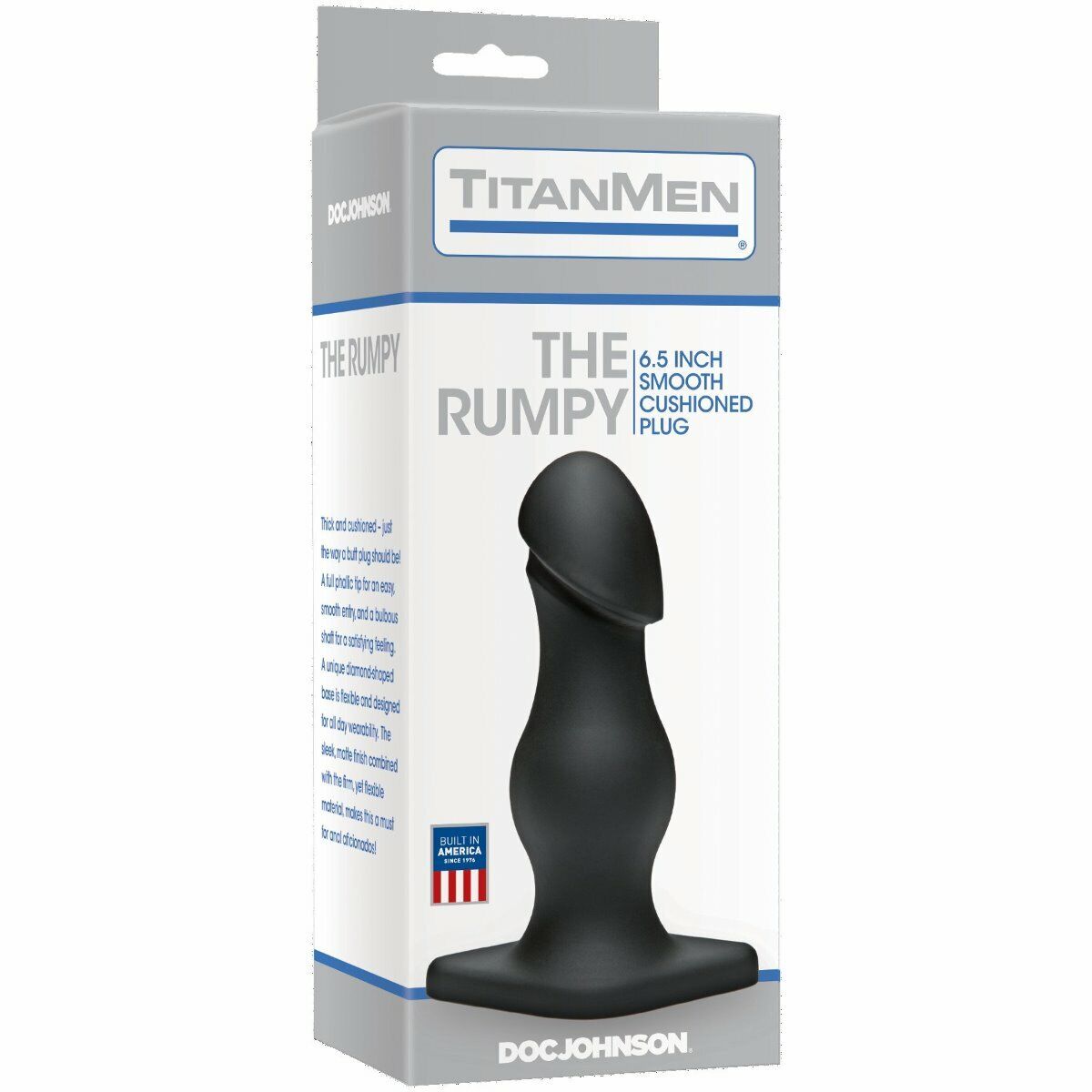 Doc Johnson TitanMen The Rumpy Black Realistic Cock Head Anal Butt Plug