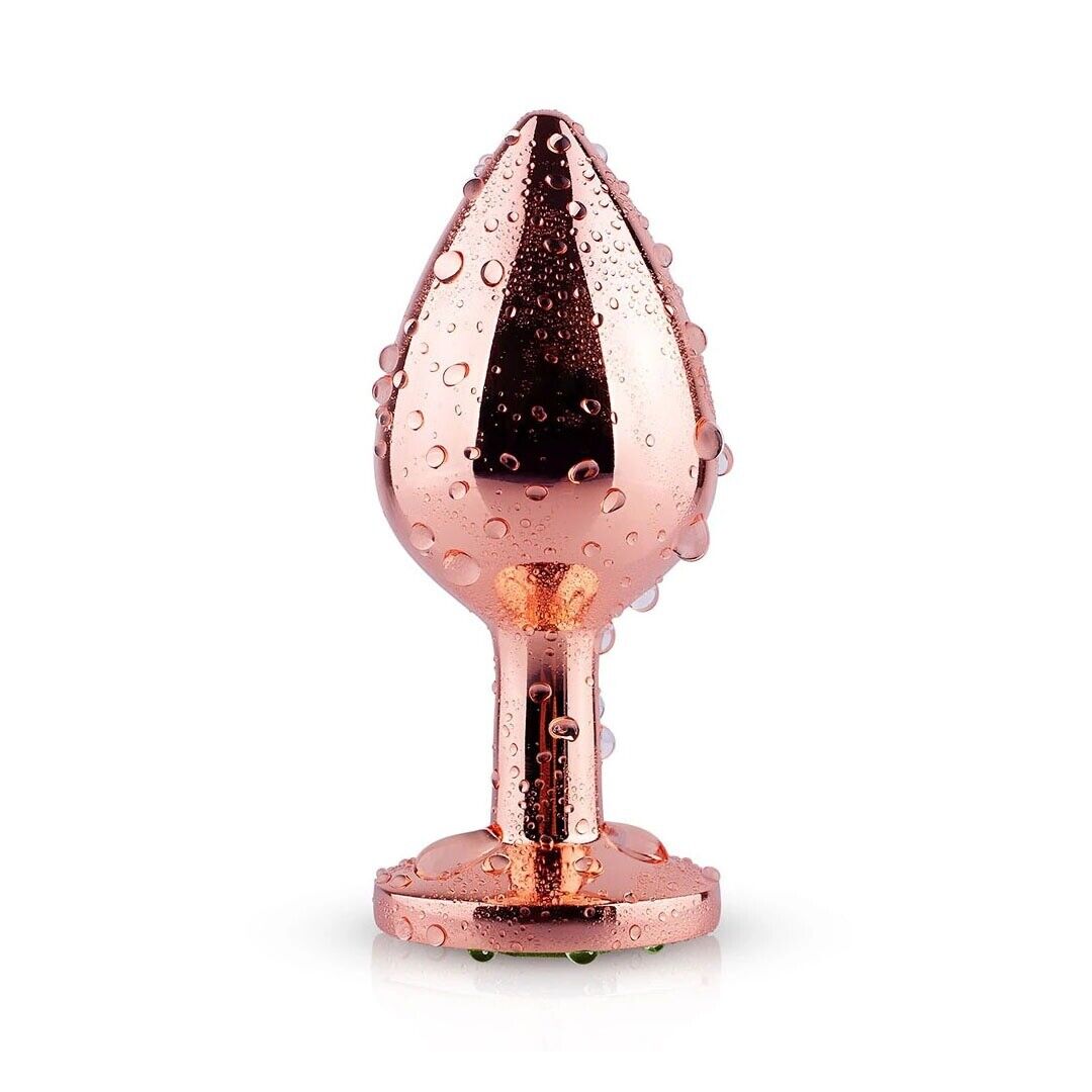 Rose Gold Metal Anal Butt Plug with Pink Flower Sex Toys for Women Men Couples