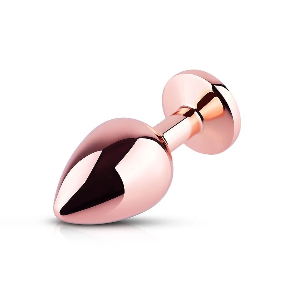 Rose Gold Metal Anal Butt Plug with Pink Flower Sex Toys for Women Men Couples