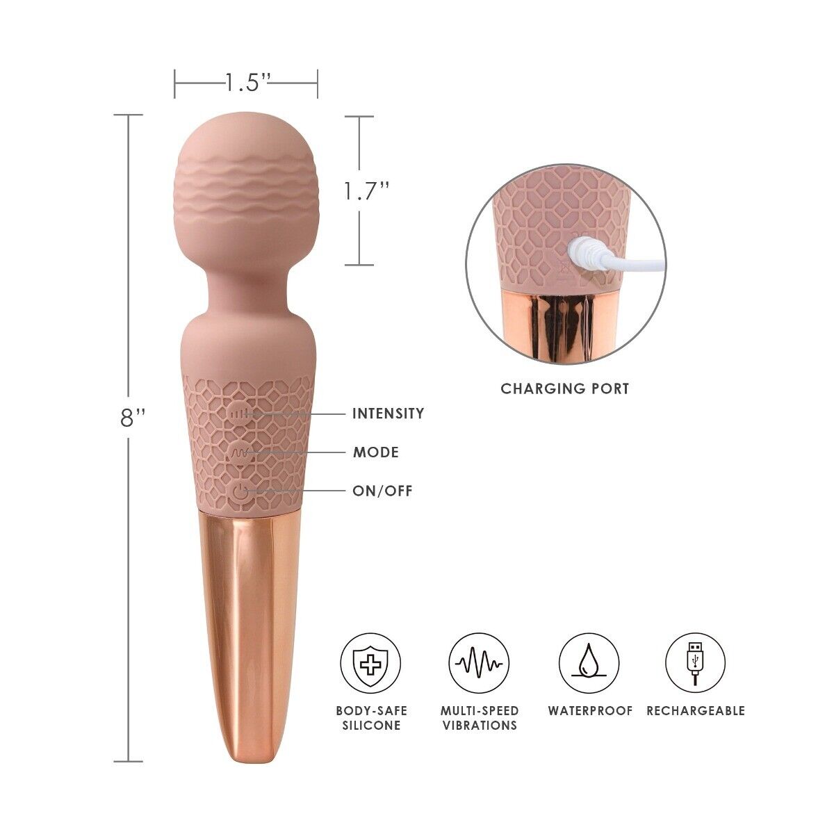 Rechargeable Female Body Massager Wand Vibrator Sex Toys for Women Couple