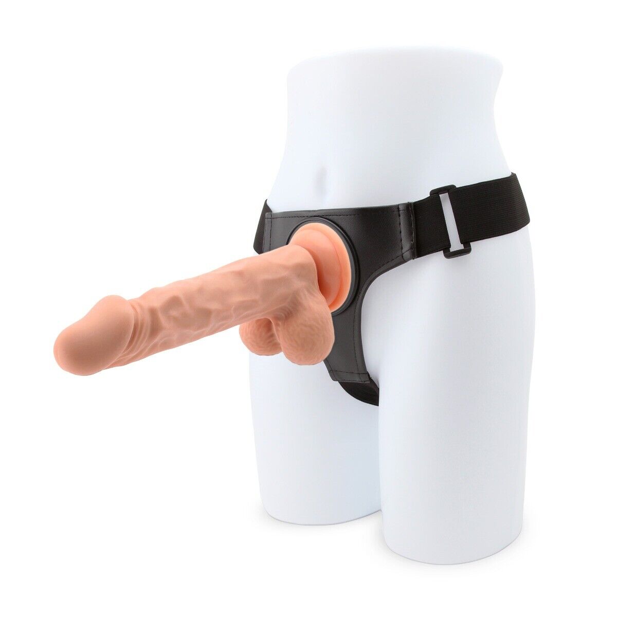 Easy On Off Suction Cup Strap On Harness with 9.5" Vibrating Dildo Dong Sex Toys