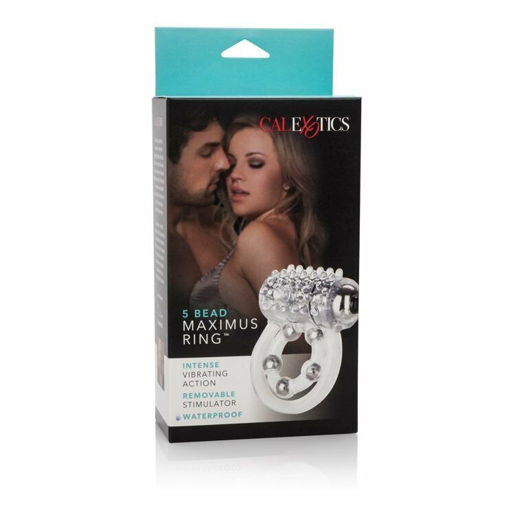 Maximus Vibrating Male Penis Erection Enhancement Cock Ring w/ 5 Stroker Beads