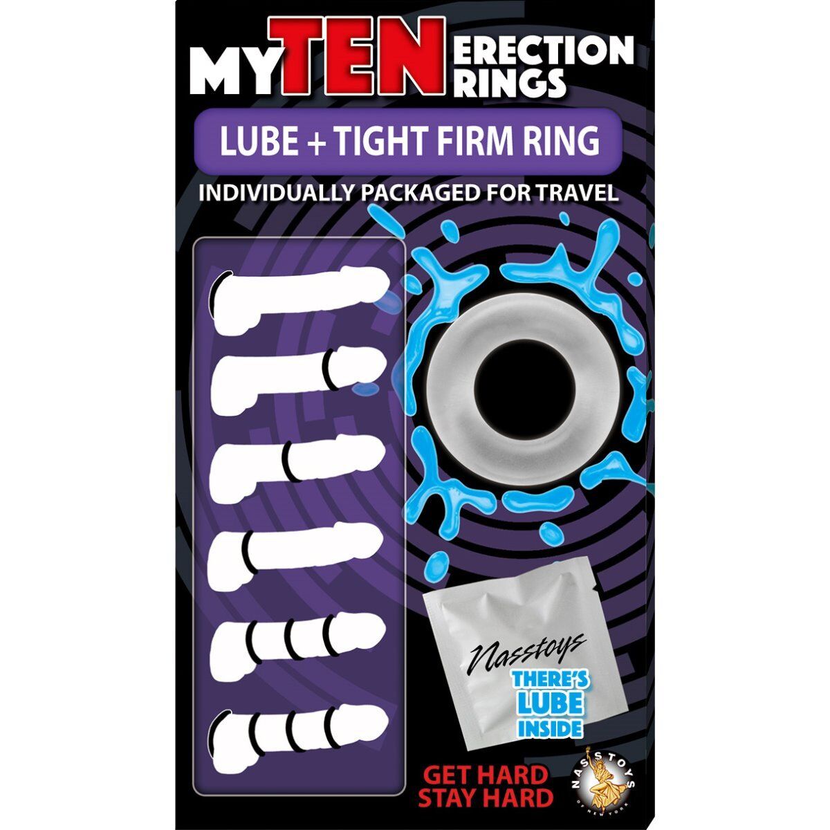 My Ten Lubricated Tight Firm Penis Cock Rings Travel Sex Toys for Men