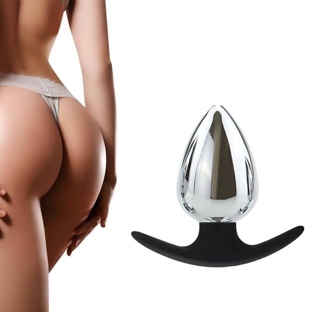 Wearable Metal Silicone Butt Plug Anal Plug Ass Stretcher Dildo Sex Toys