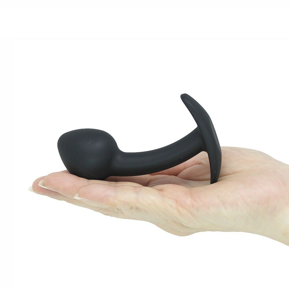 Silicone Curved Wearable Anal Butt Plug Prostate Massager Probe Stimulator