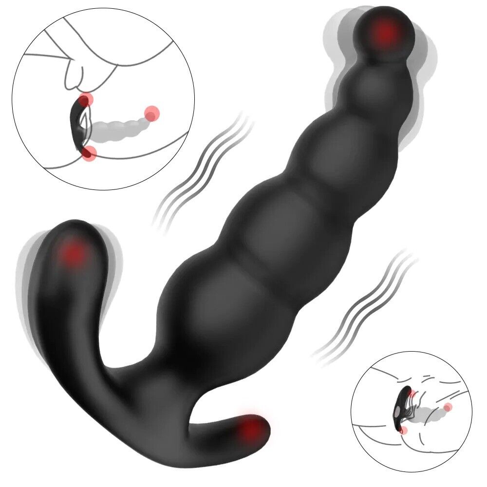 Remote Control Vibrating Prostate Massager Anal Beads Butt Plug Stimulator Vibe