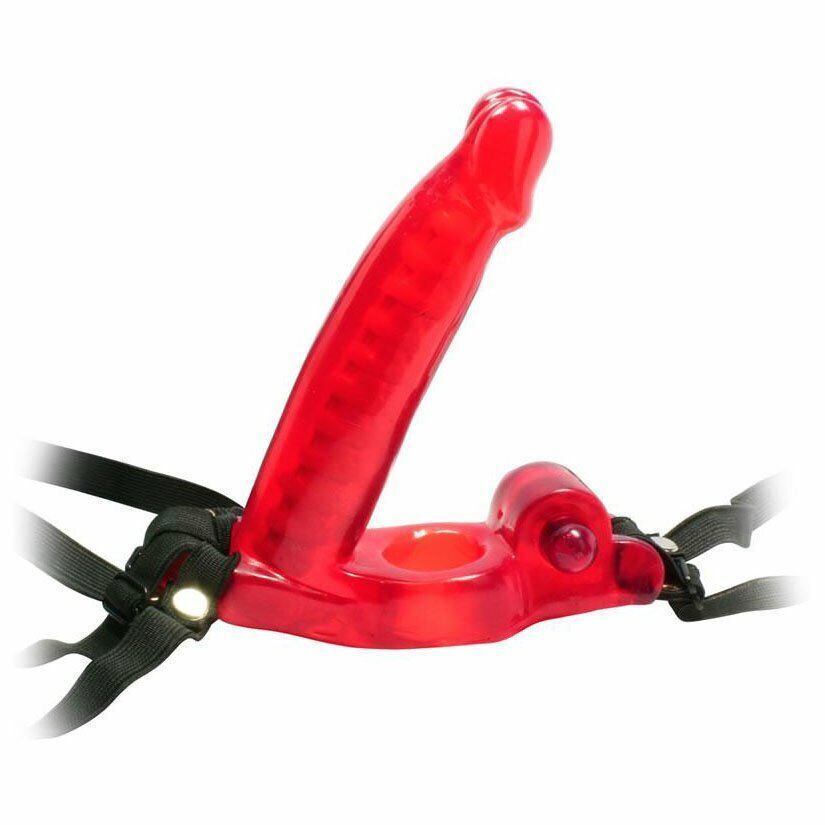 Vaginal Anal Double Penetrator Penetration Vibrating Strap-on Cockring Anal Dong