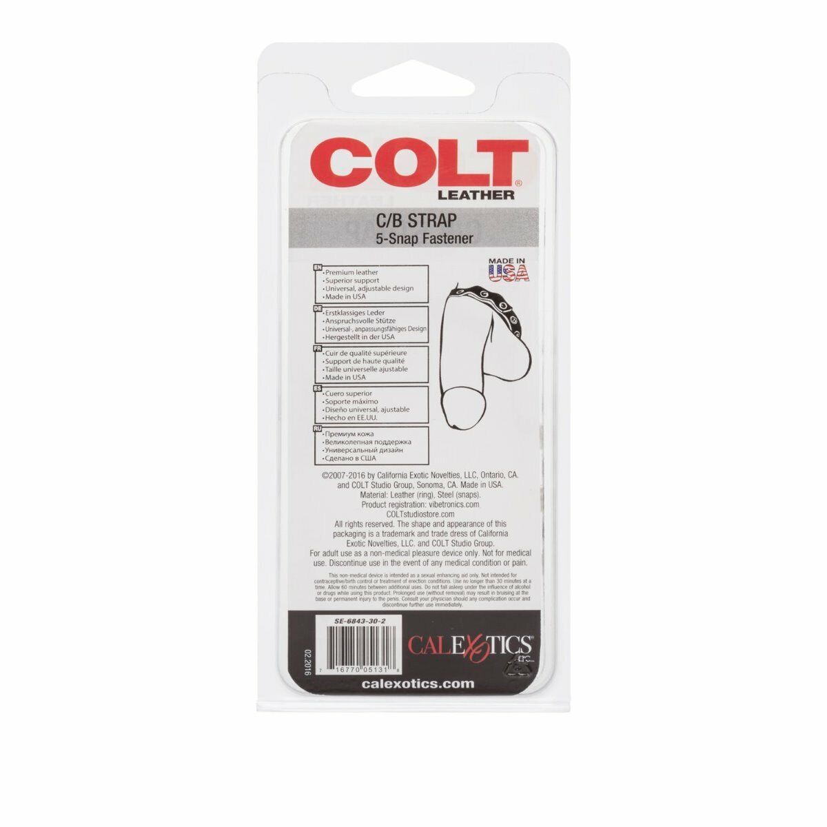 COLT Adjustable 5 Snap Leather Penis Erection Enhancer Cock Balls Strap Ring