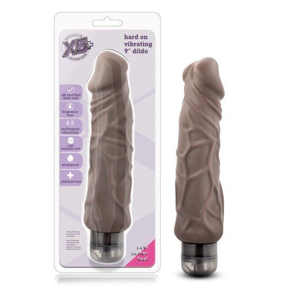 9" Hard On Large Realistic Thick Black Cock Vibrating Dildo Dong Vibe Vibrator