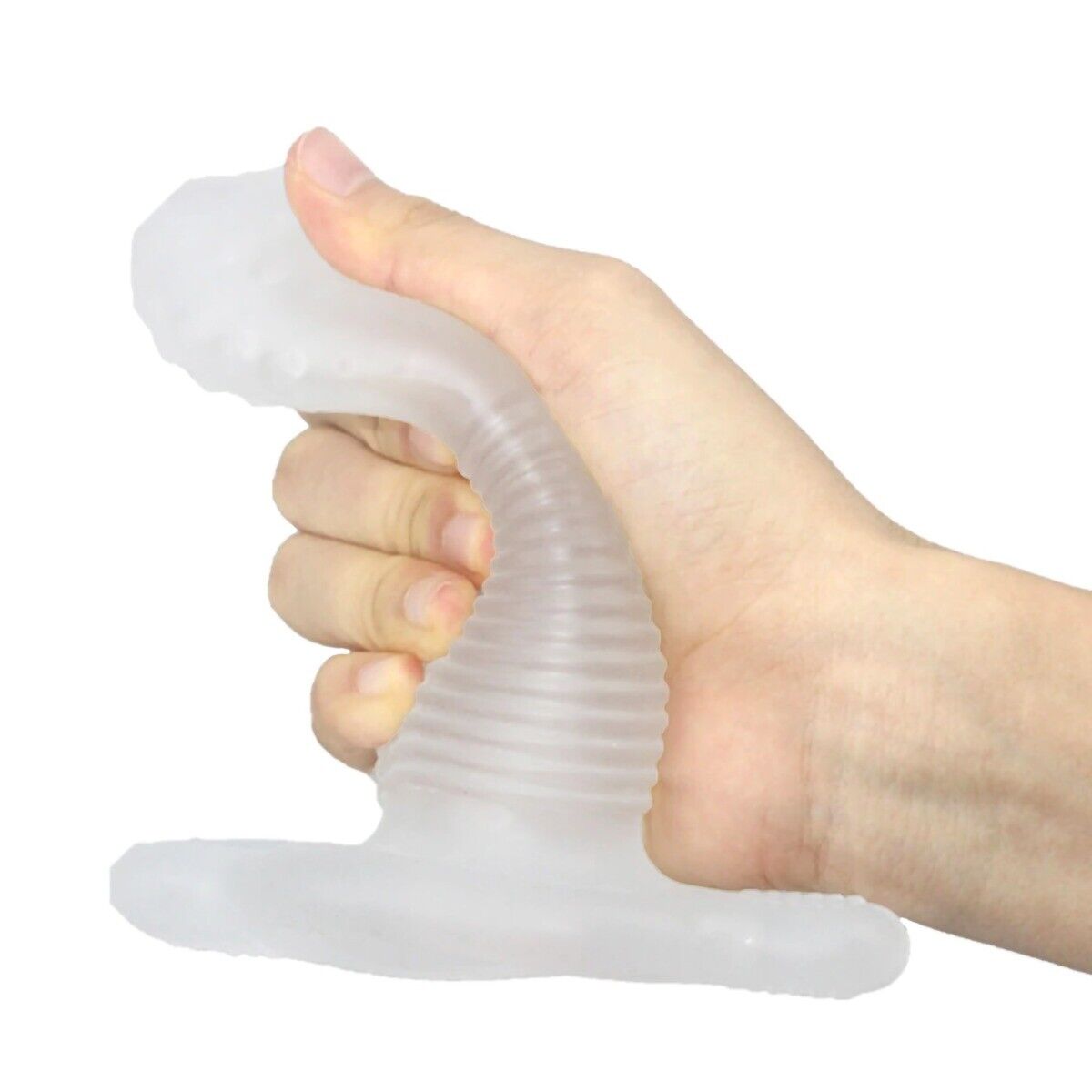 Stretchy Girth Enhancing Anal Penetration Penis Stroker Sleeve Hollow Butt Plug