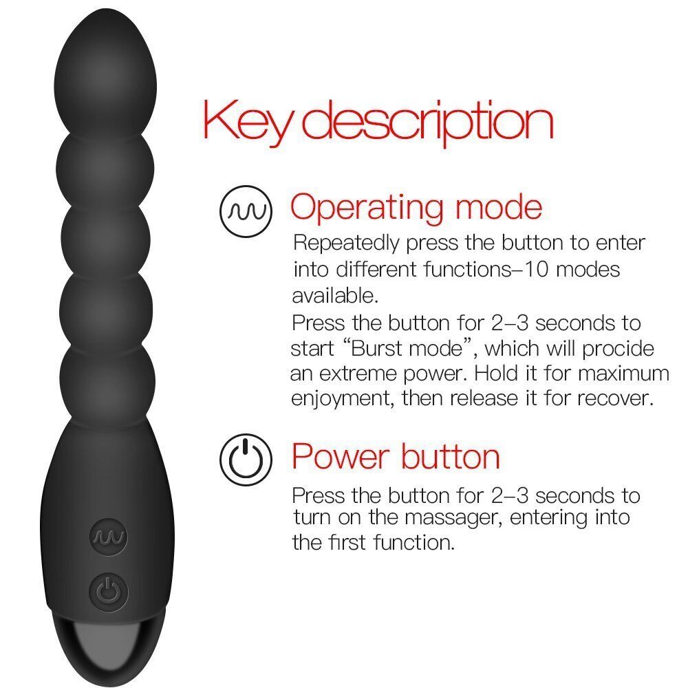 Silicone Rechargeable Vibrating Anal Beads Vibe Vibrator Anal Sex Toys