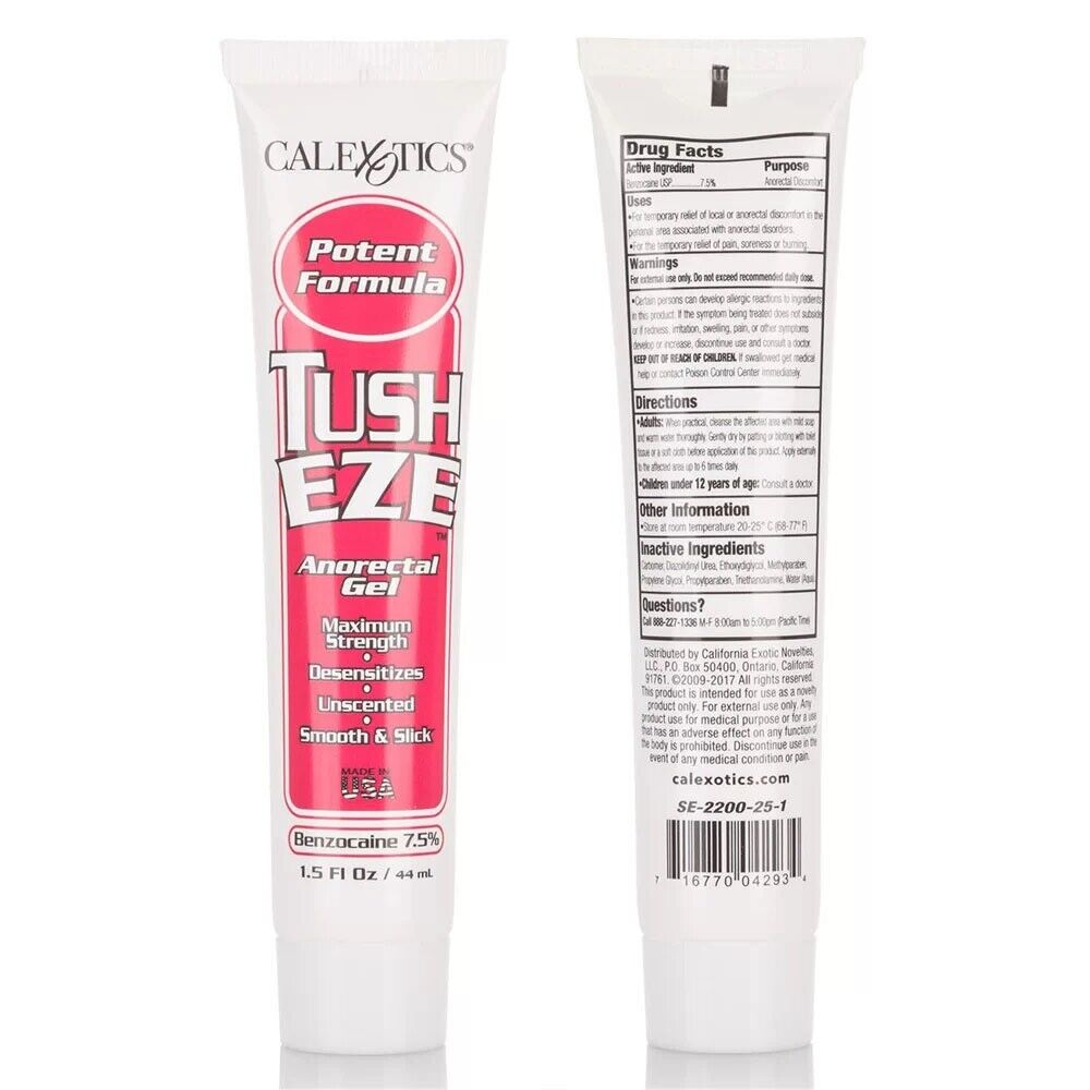 Tush Eze Anal Desensitizing Gel Lube Lubricant 1.5 oz  Desensitizer