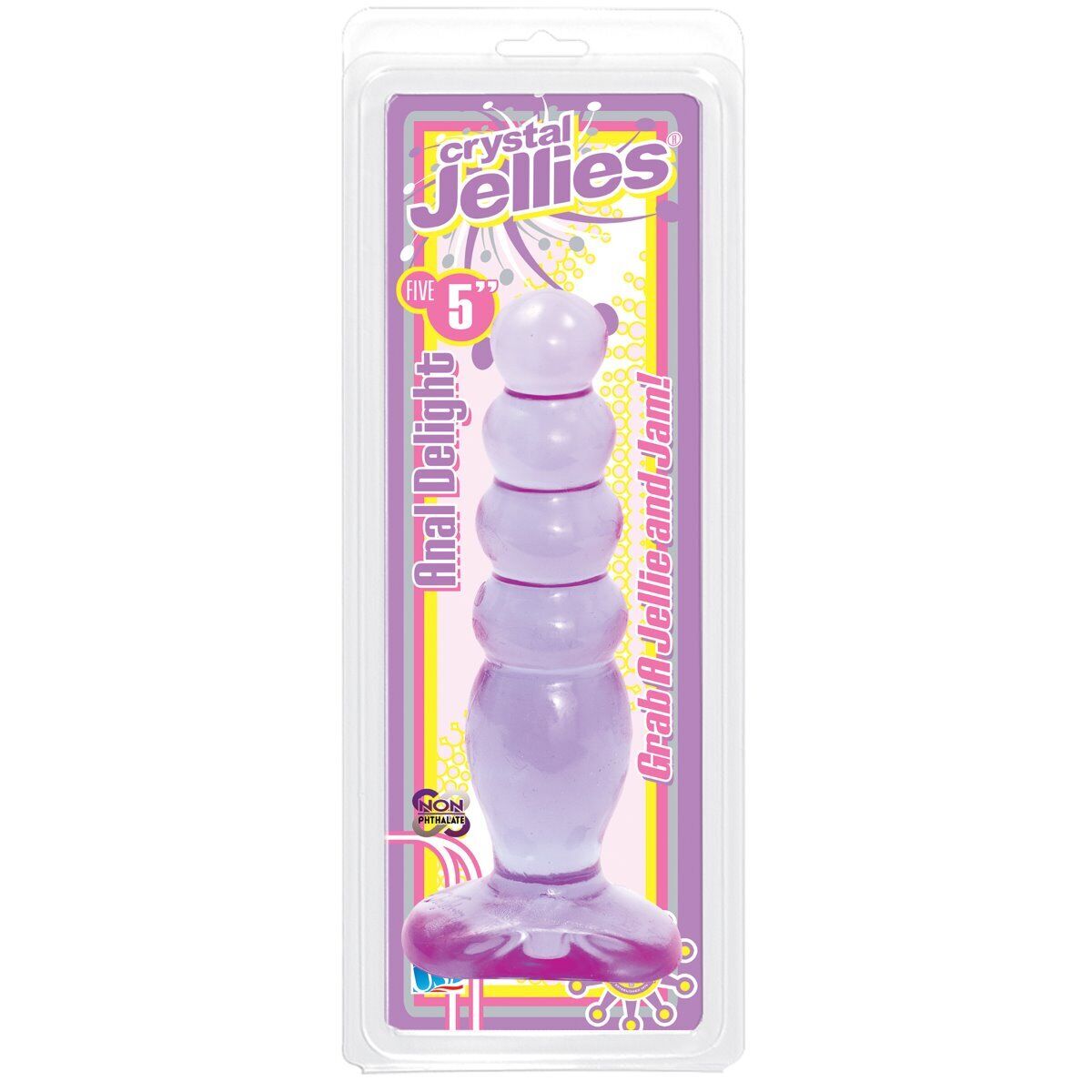 Doc Johnson Anal Delight Crystal Jellie Jelly Anal Butt Plug Beads Probe Sex Toy